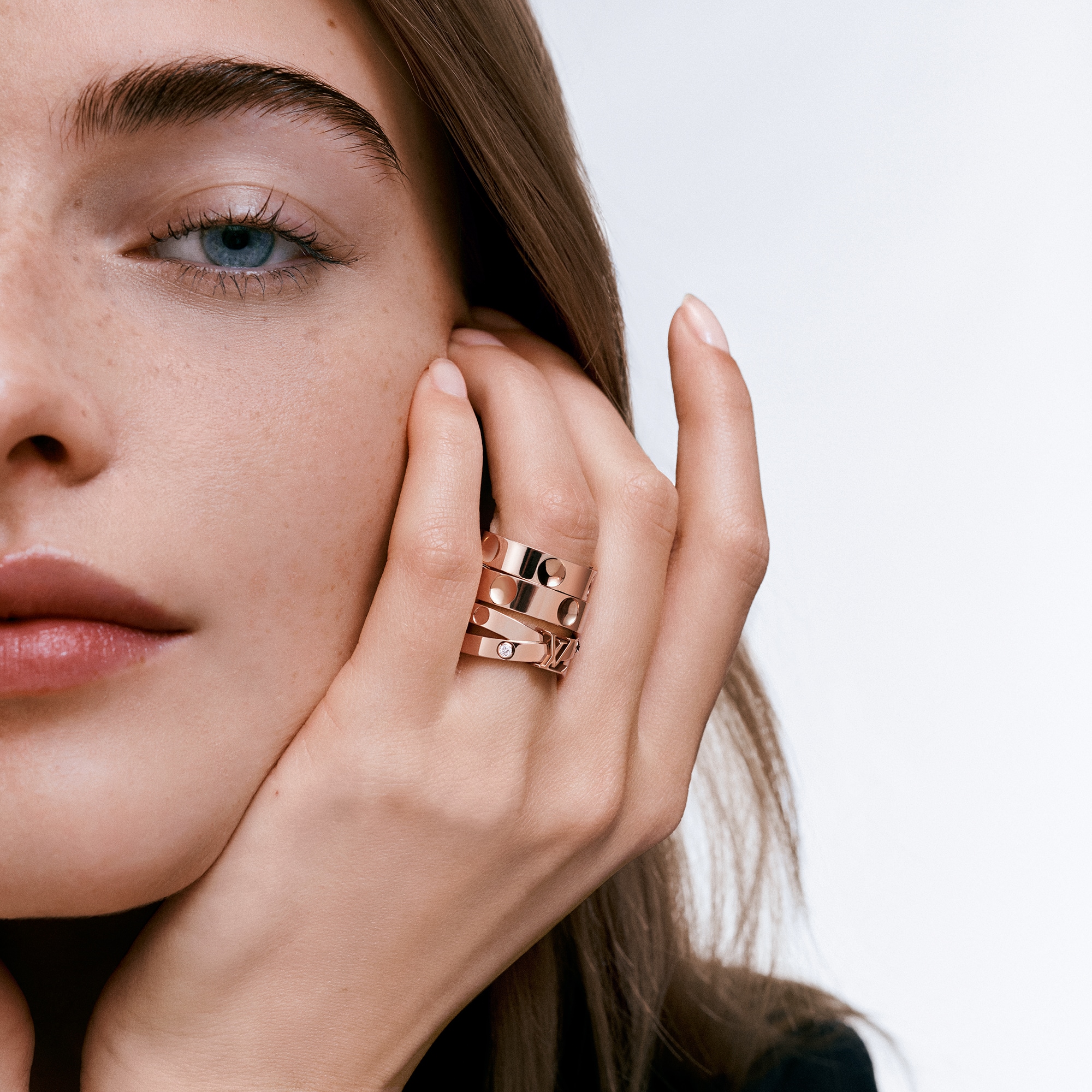 Empreinte Ring, Pink Gold And Diamonds  in Jewellery
