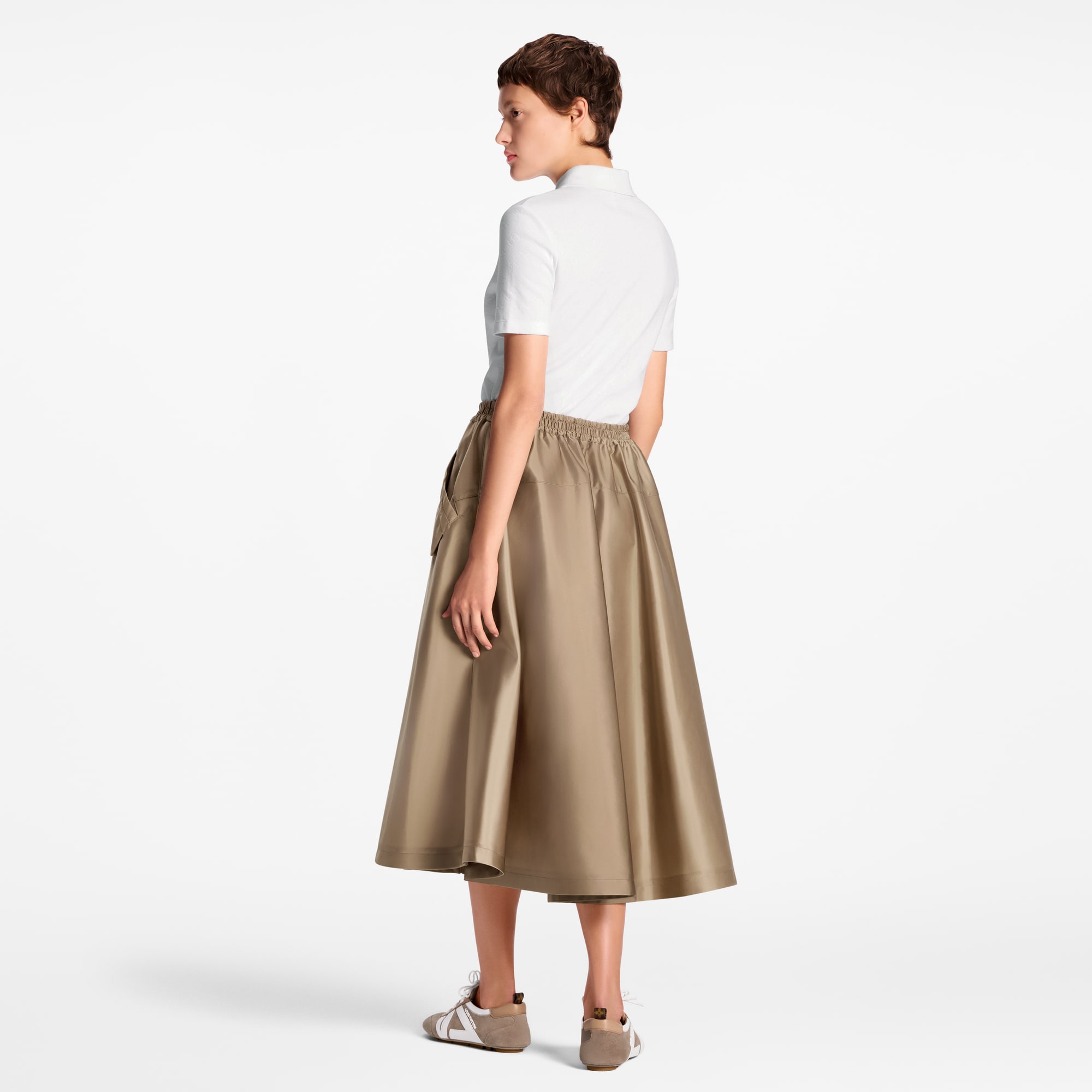 Flap Pocket Flared Skirt  in Women