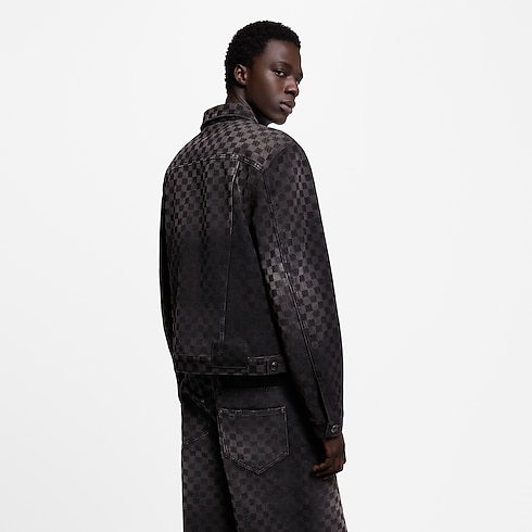 Flocked Damier Denim Trucker Jacket in Men's Ready-to-Wear Outerwear and Coats collections by Louis Vuitton (Product zoom)