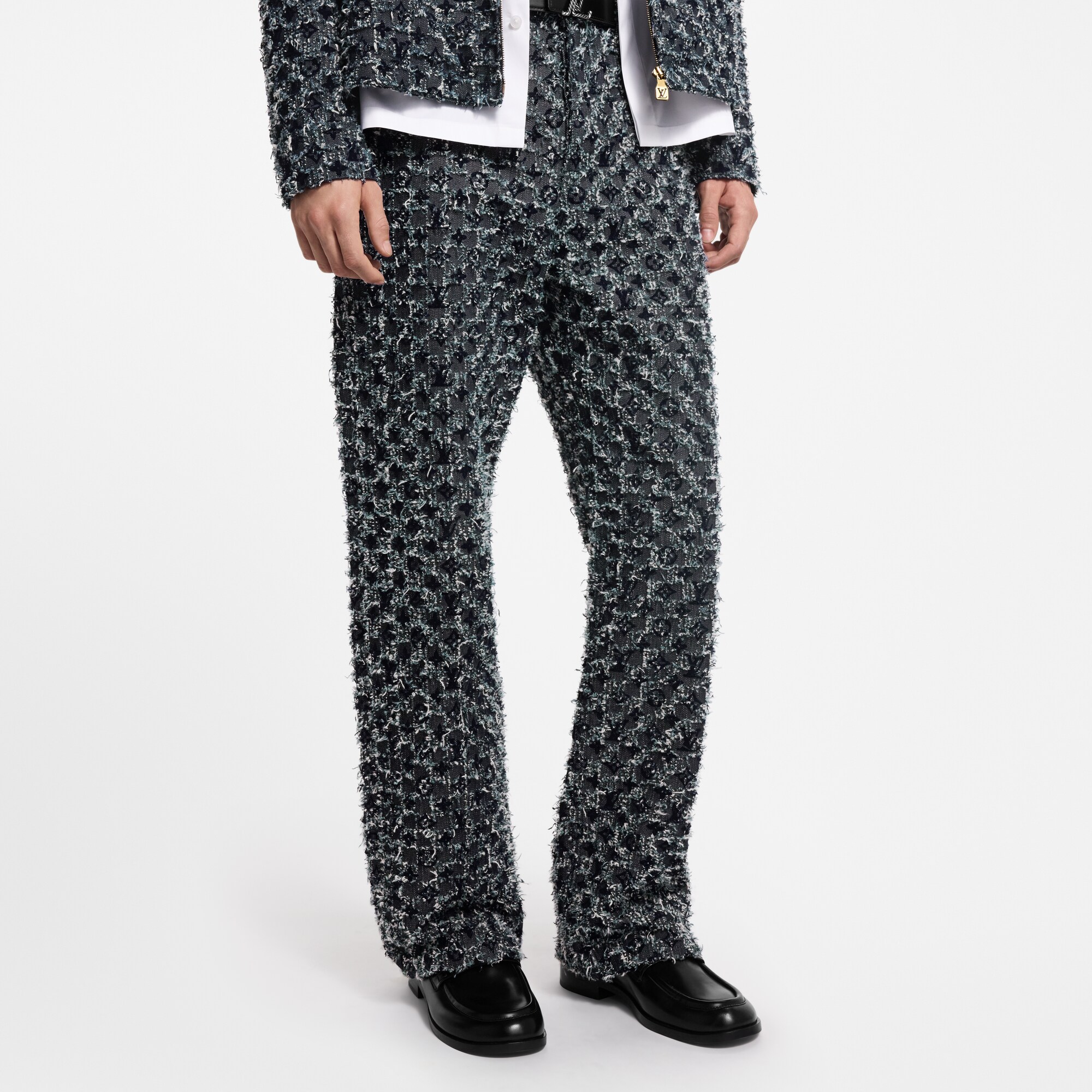 Flocked Monogram Denim Skate Pants  in Men