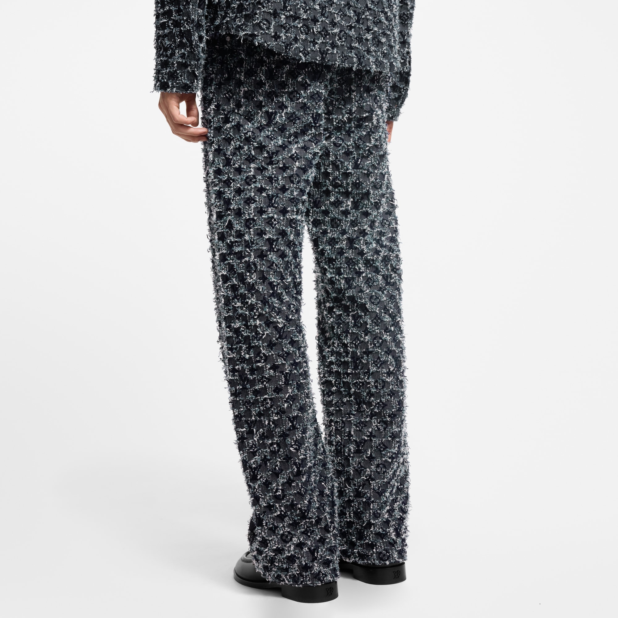 Flocked Monogram Denim Skate Pants  in Men