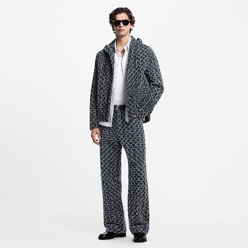 Flocked Monogram Denim Skate Pants in Men's Ready-to-Wear Denim collections by Louis Vuitton (Product zoom)