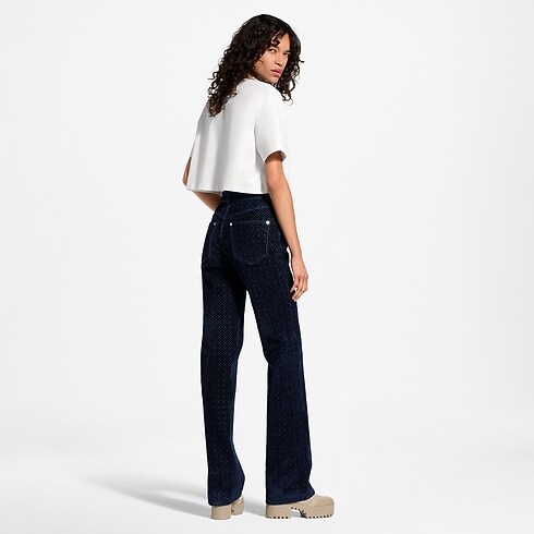 Flocked Signature Crop Top in Women's Ready-to-Wear T-shirts and Sweatshirts collections by Louis Vuitton (Product zoom)