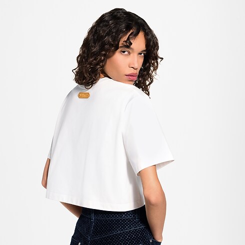 Flocked Signature Crop Top in Women's Ready-to-Wear T-shirts and Sweatshirts collections by Louis Vuitton (Product zoom)