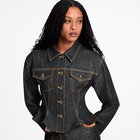 Fluted Denim Jacket in Women's Ready-to-Wear Coats and Jackets collections by Louis Vuitton (Product zoom)