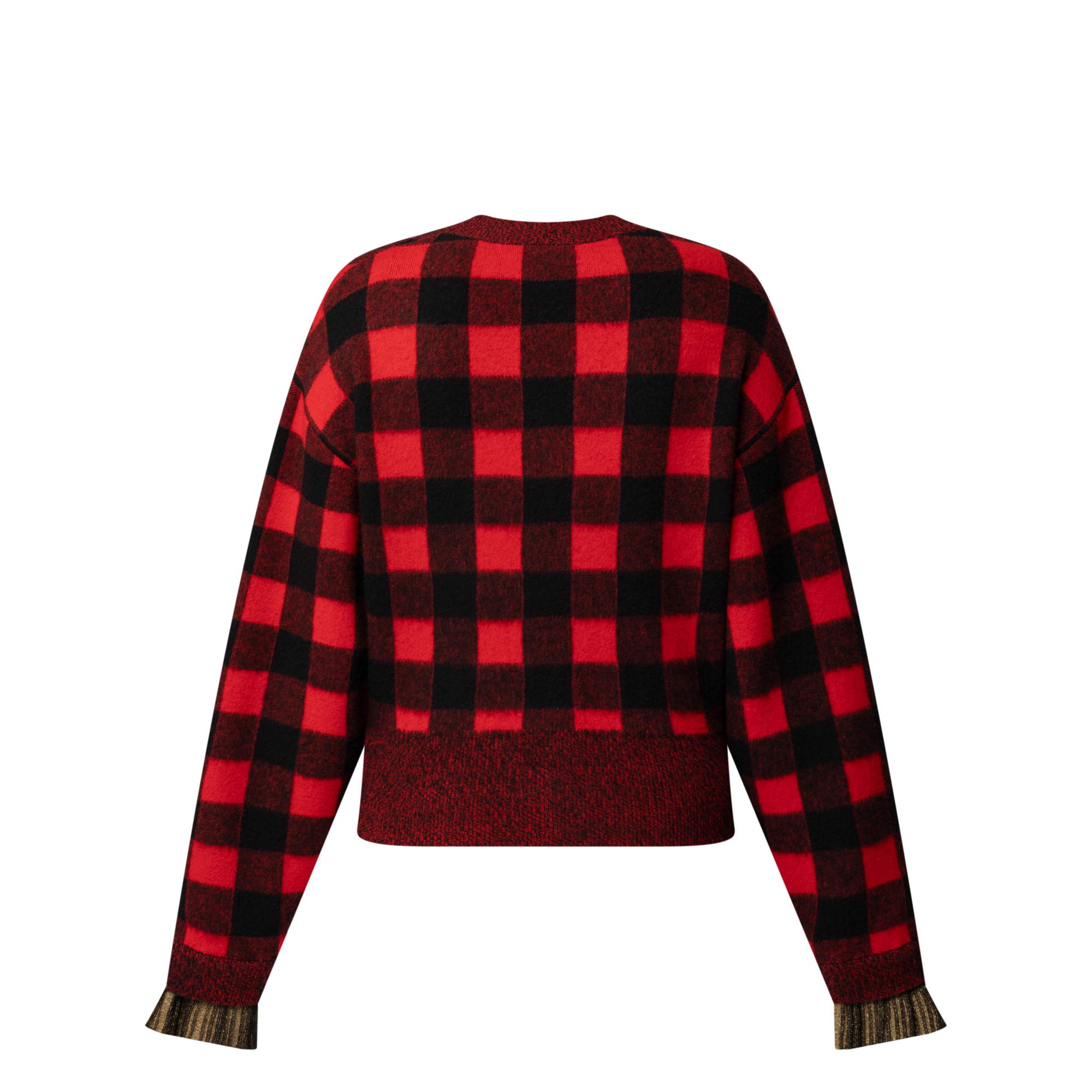 Graphic Check Knit Cardigan  in Women