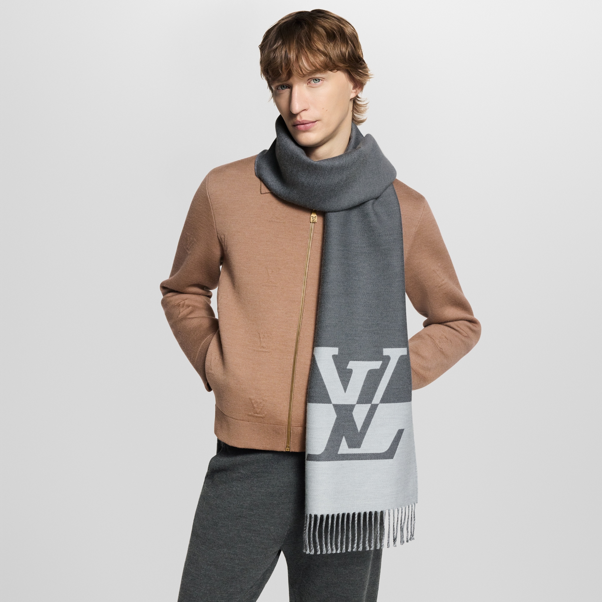 Brown Louis Vuitton Scarf Outfit Cashmere Scarf Outfit Ways To