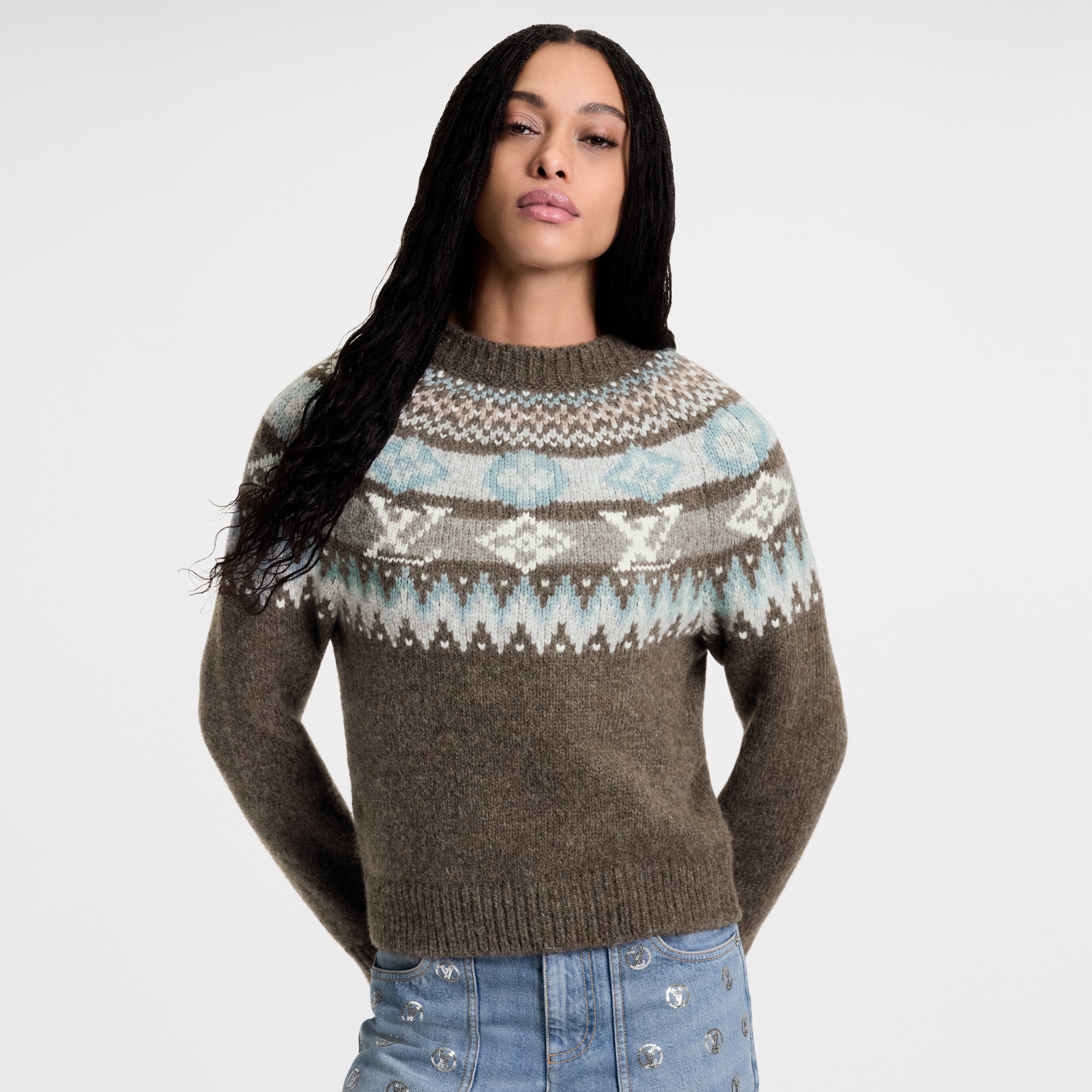 Graphic Signature Knit Pullover  in Women