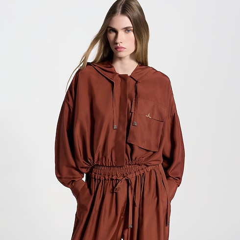 Hooded Washed Silk Shirt cropped view