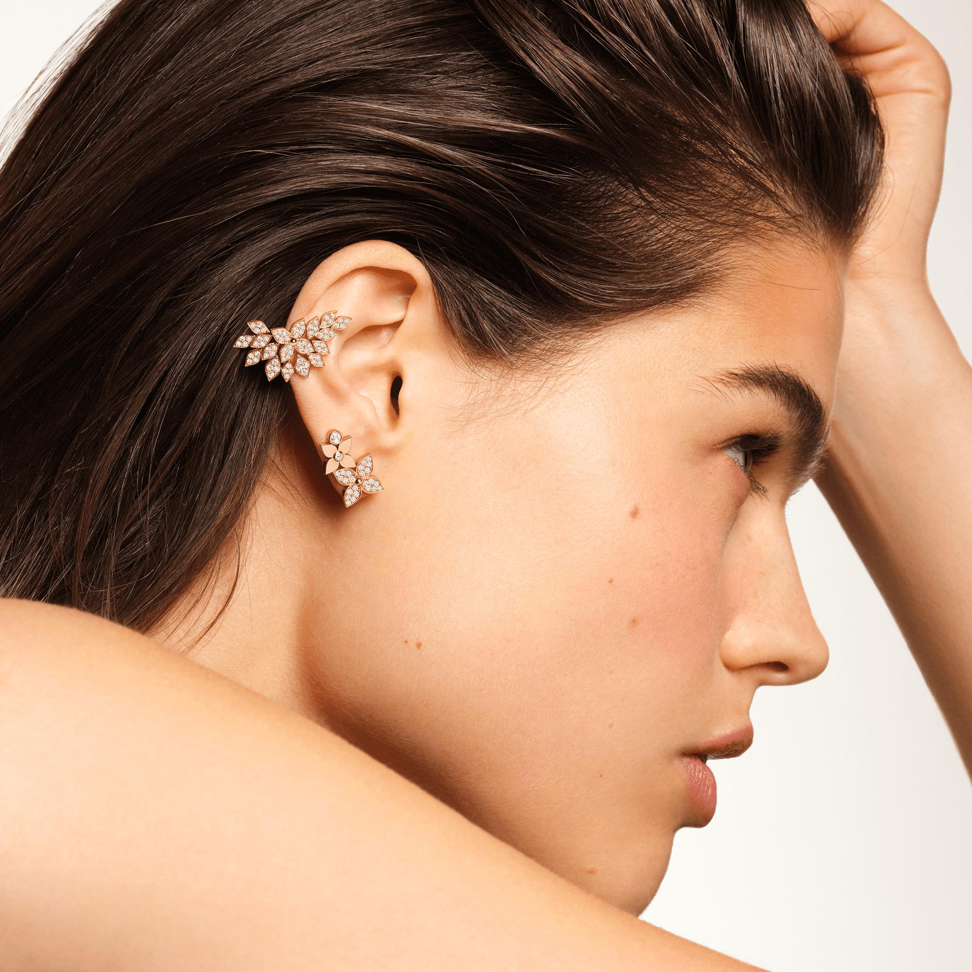Idylle Blossom Ear Cuff, Pink Gold And Diamonds - Per Unit  in Jewellery