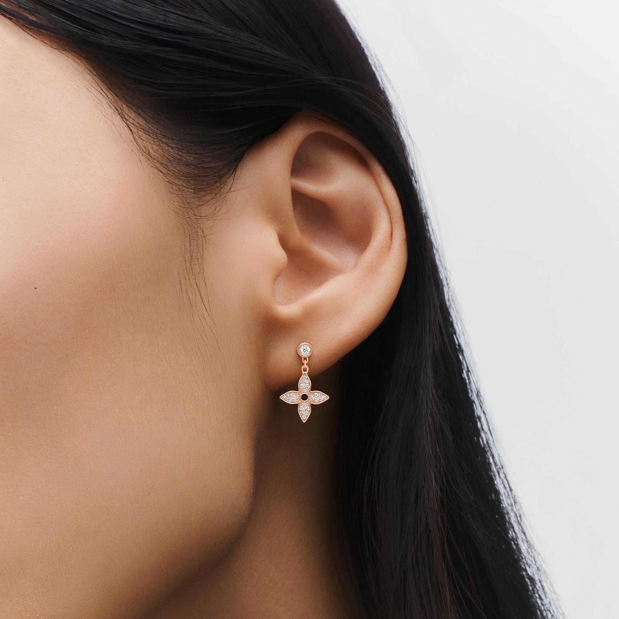 Idylle Blossom Ear Stud, Pink Gold And Diamonds - Per Unit  in Jewellery