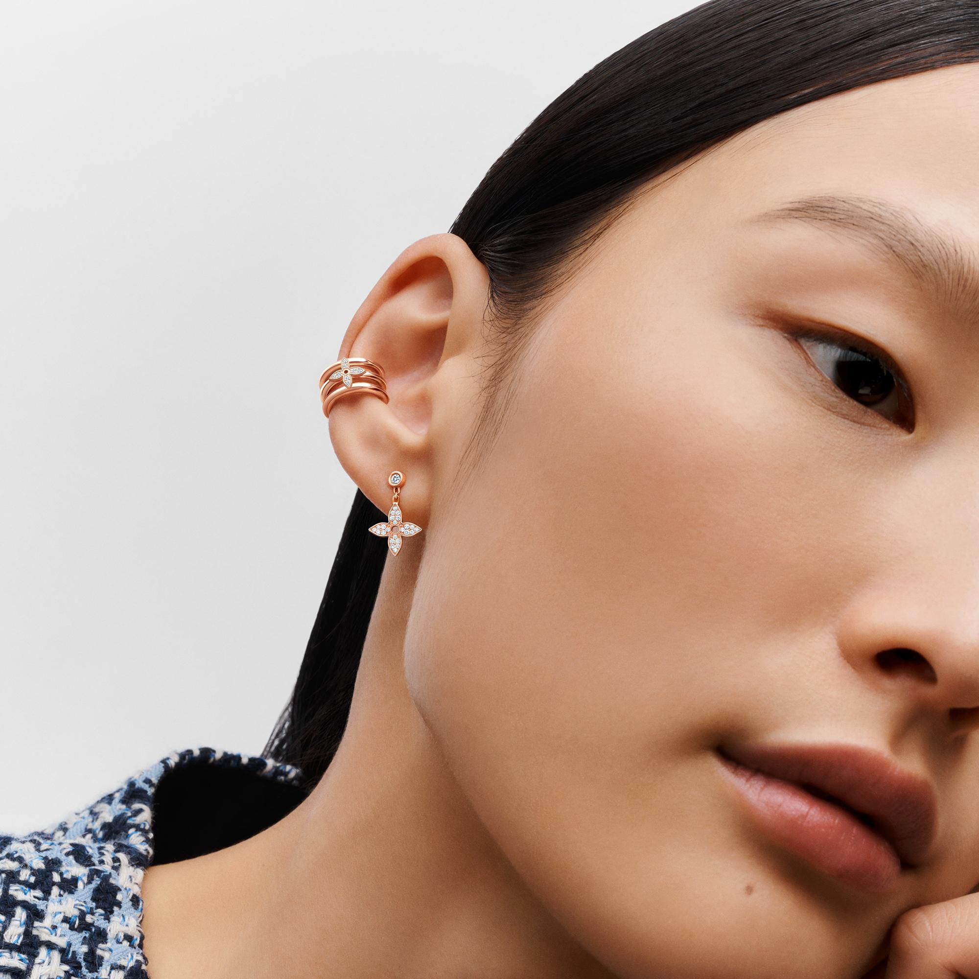 Idylle Blossom Ear Stud, Pink Gold And Diamonds - Per Unit  in Jewellery