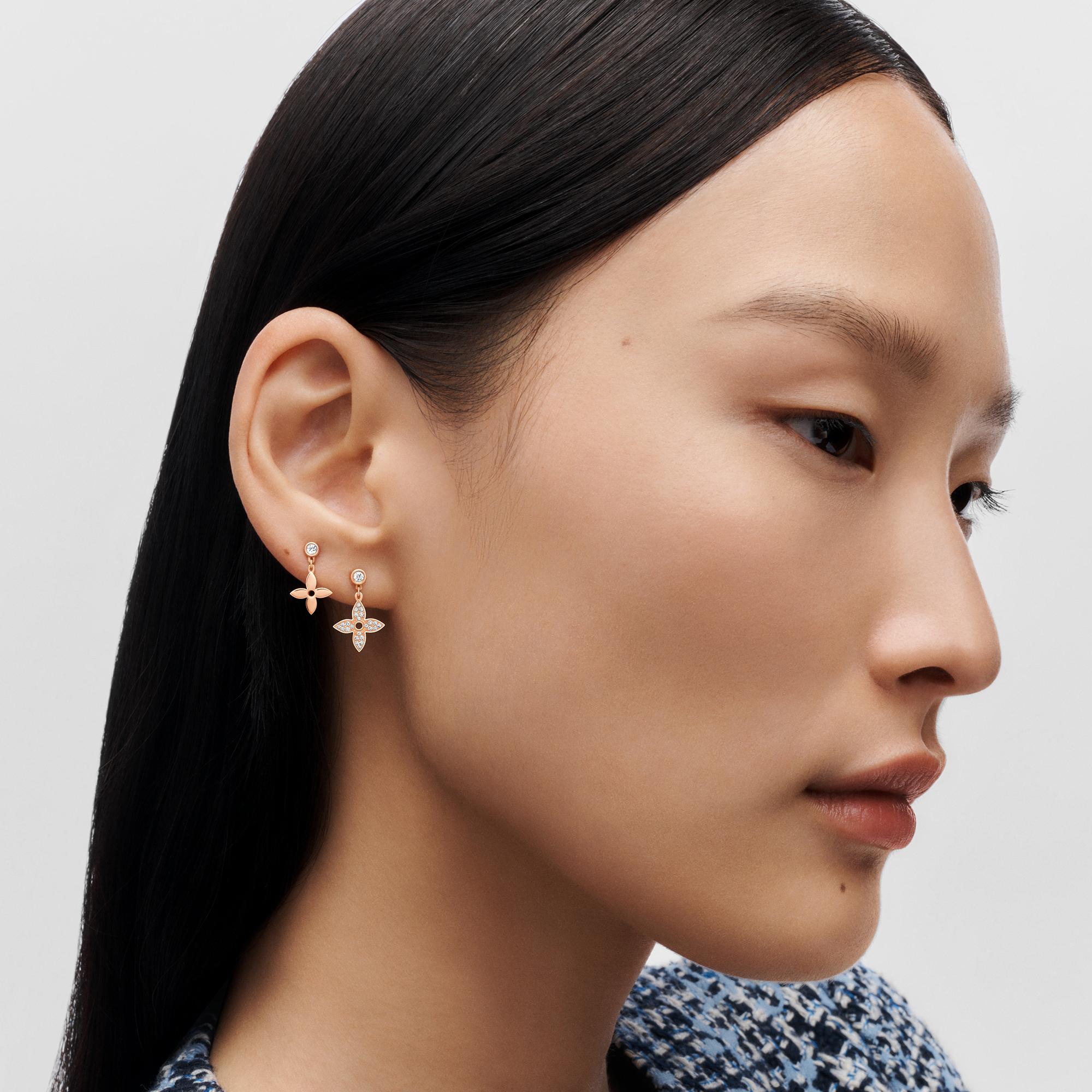 Idylle Blossom Ear Stud, Pink Gold And Diamonds - Per Unit  in Jewellery