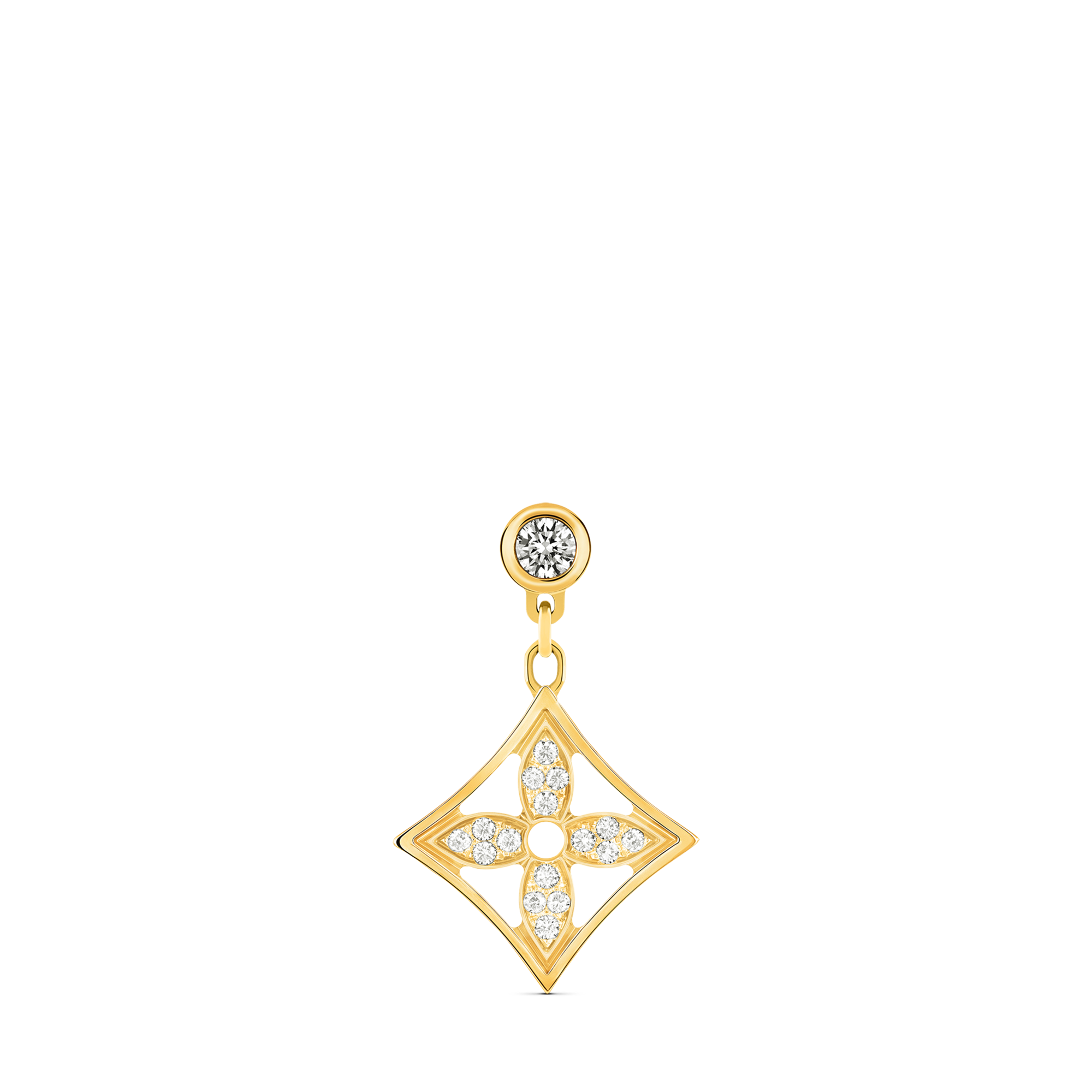 Idylle Blossom Ear Stud, Yellow Gold And Diamonds - Per Unit  in Jewellery