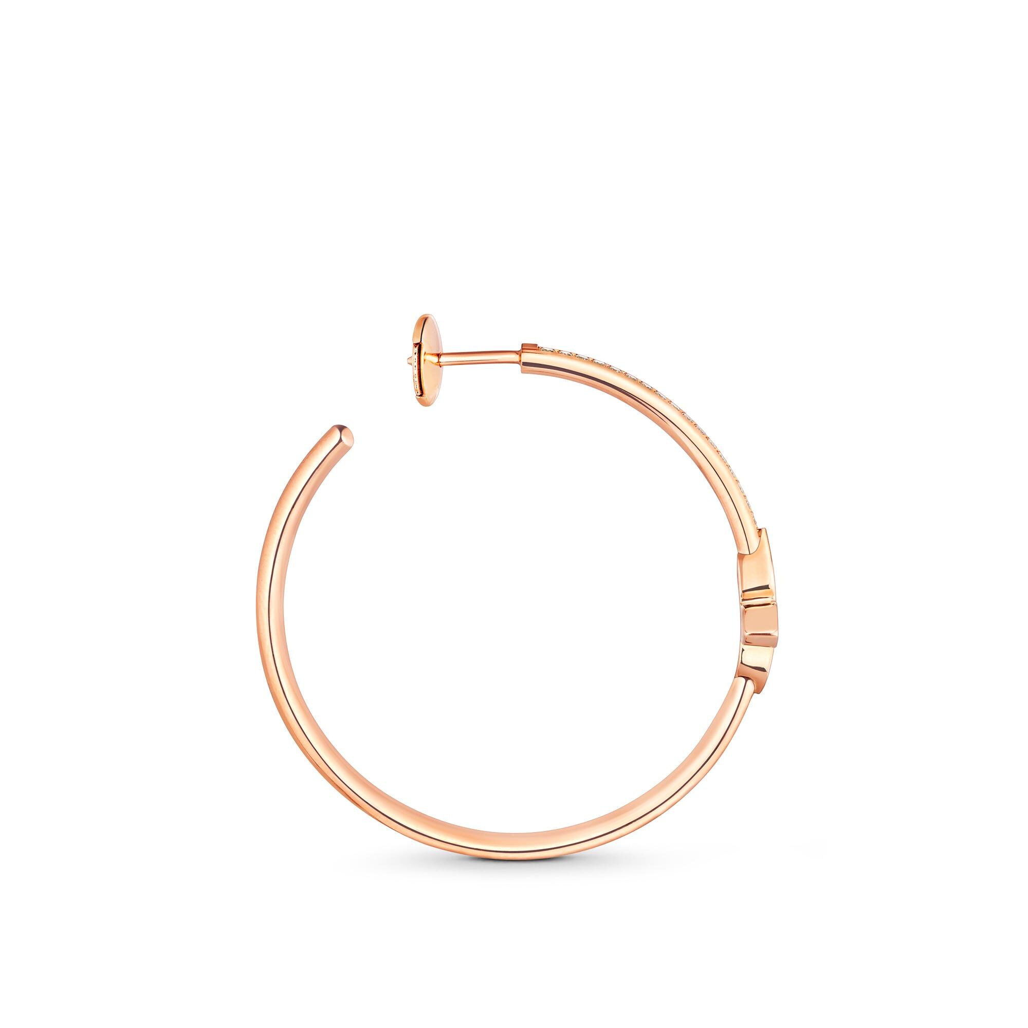 Idylle Blossom Hoops, Pink Gold And Diamonds  in Jewellery