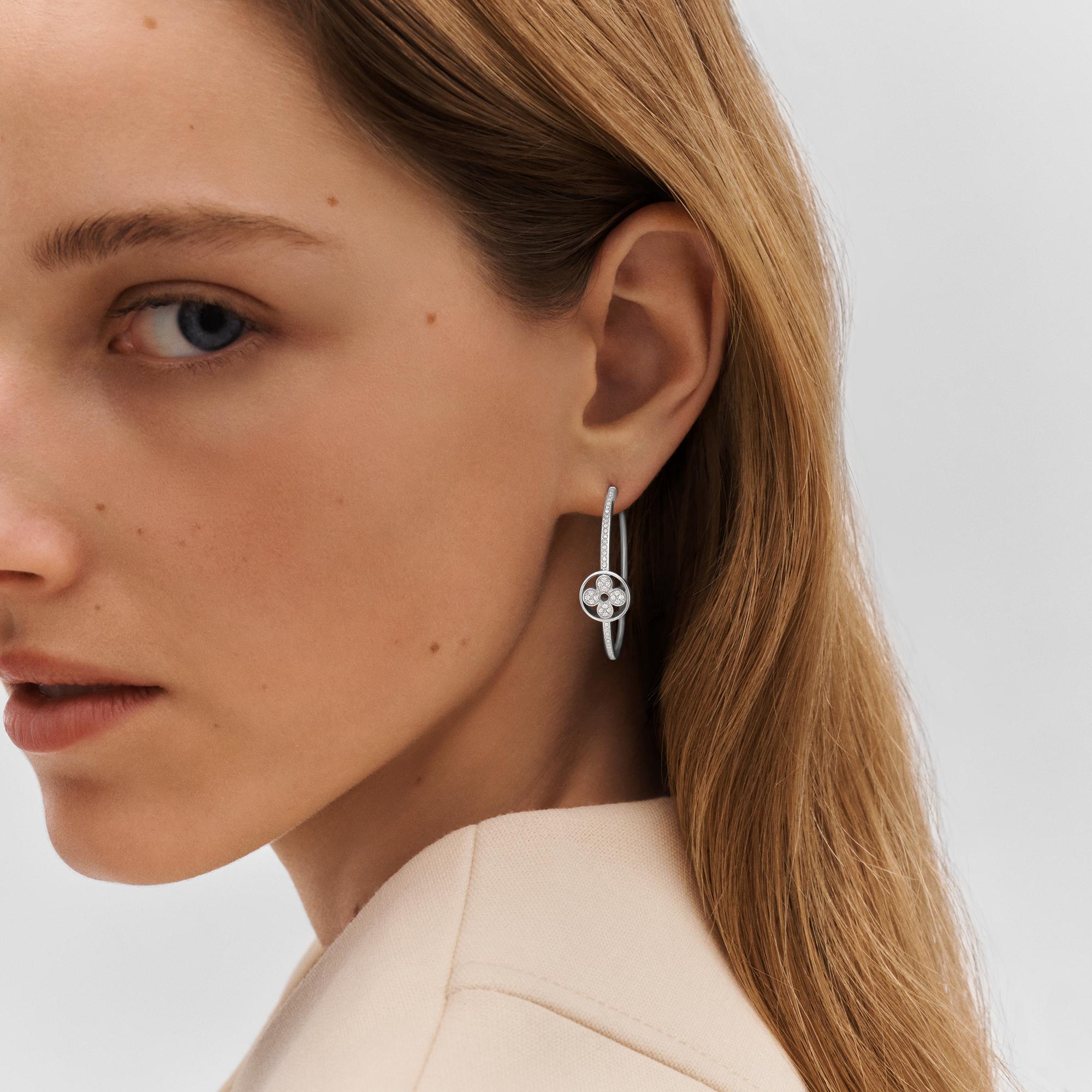 Idylle Blossom Hoops, White Gold And Diamonds  in Jewellery