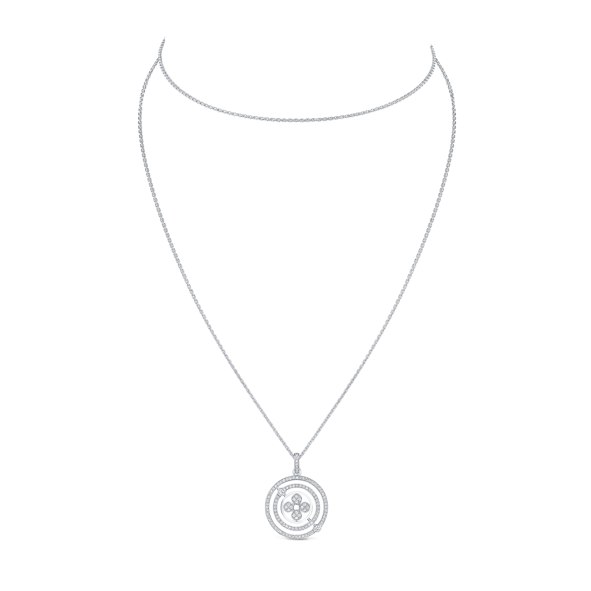 Idylle Blossom Medallion, White Gold And Diamonds  in Jewellery