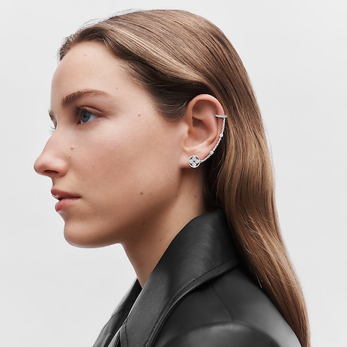 Idylle Blossom Mono Chain Earring, White Gold And Diamonds - Per Unit in Jewellery's Categories Earrings collections by Louis Vuitton (Product zoom)