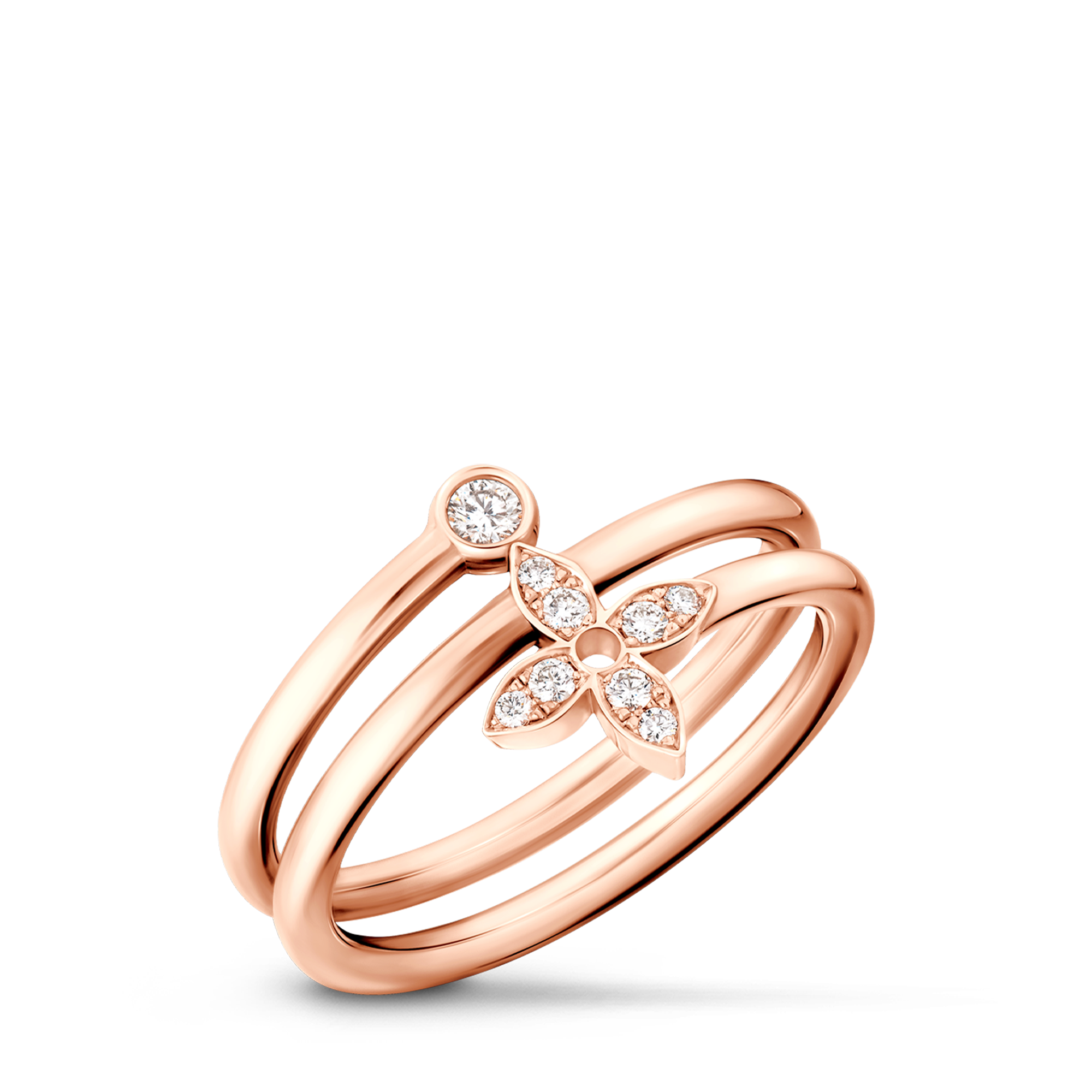 Idylle Blossom Multi Ring, Pink Gold and Diamonds  in Jewellery