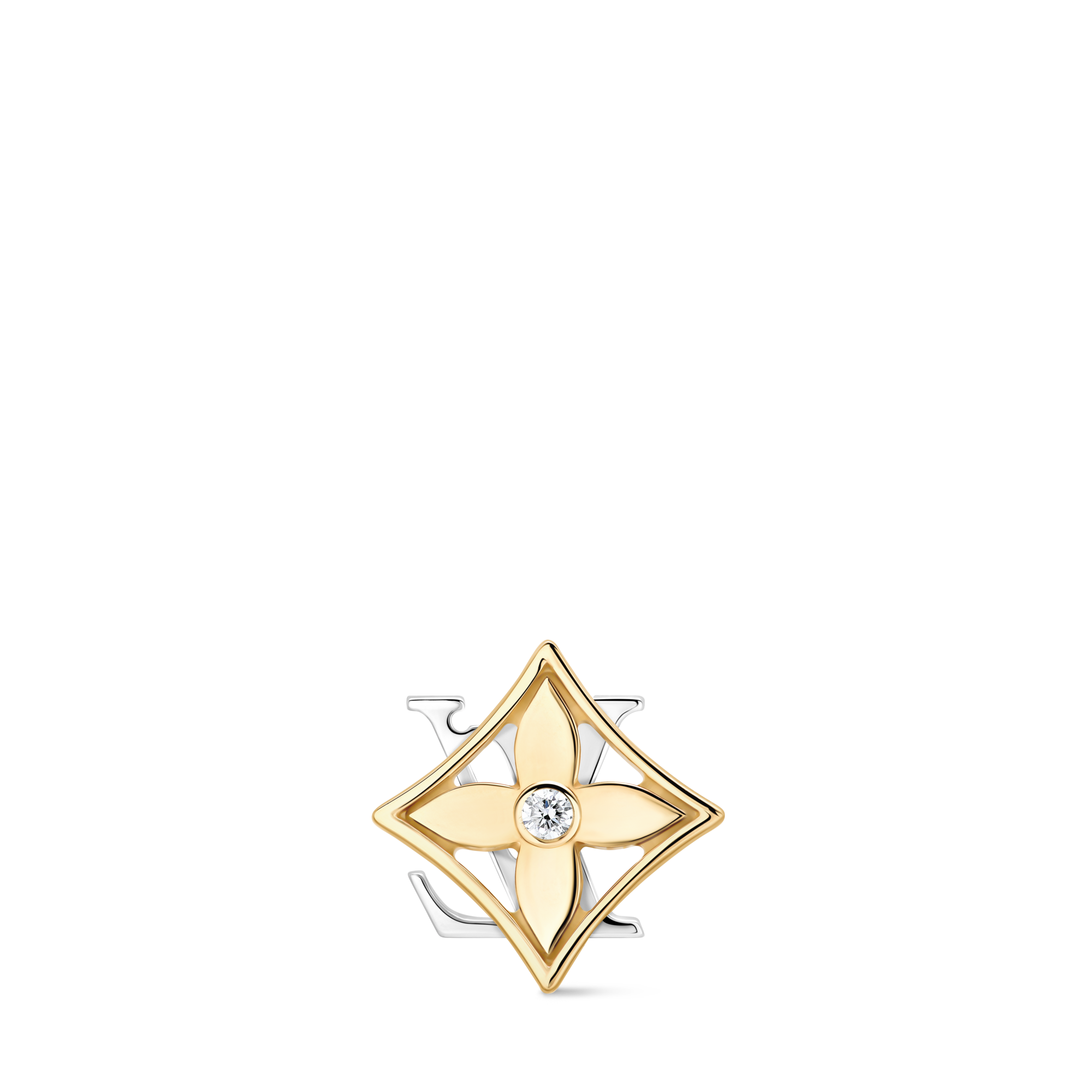 Idylle Blossom Reversible Stud, Yellow And White Gold And Diamond - Per Unit  in Jewellery