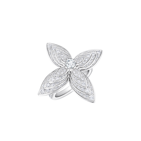 Idylle Blossom Ring, White Gold & Diamonds in Les Extraordinaires's Jewelry Rings collections by Louis Vuitton (Product zoom)