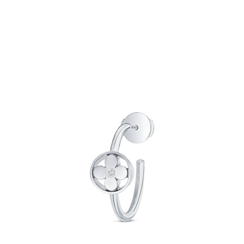 Idylle Blossom Small Hoop, White Gold And Diamond - Per Unit in Jewellery's Categories Earrings collections by Louis Vuitton (Product zoom)