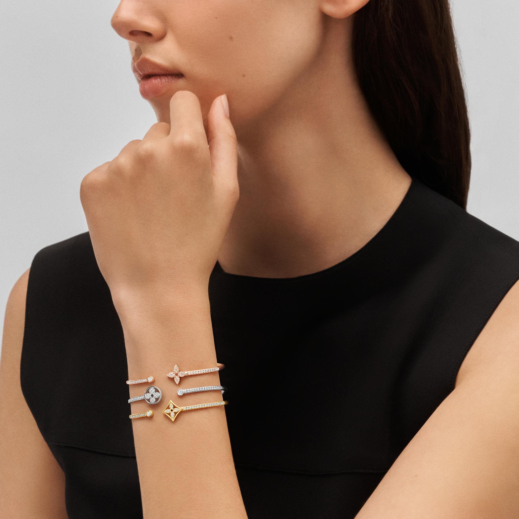 Idylle Blossom Twist Bracelet, Pink Gold And Diamonds  in Jewellery