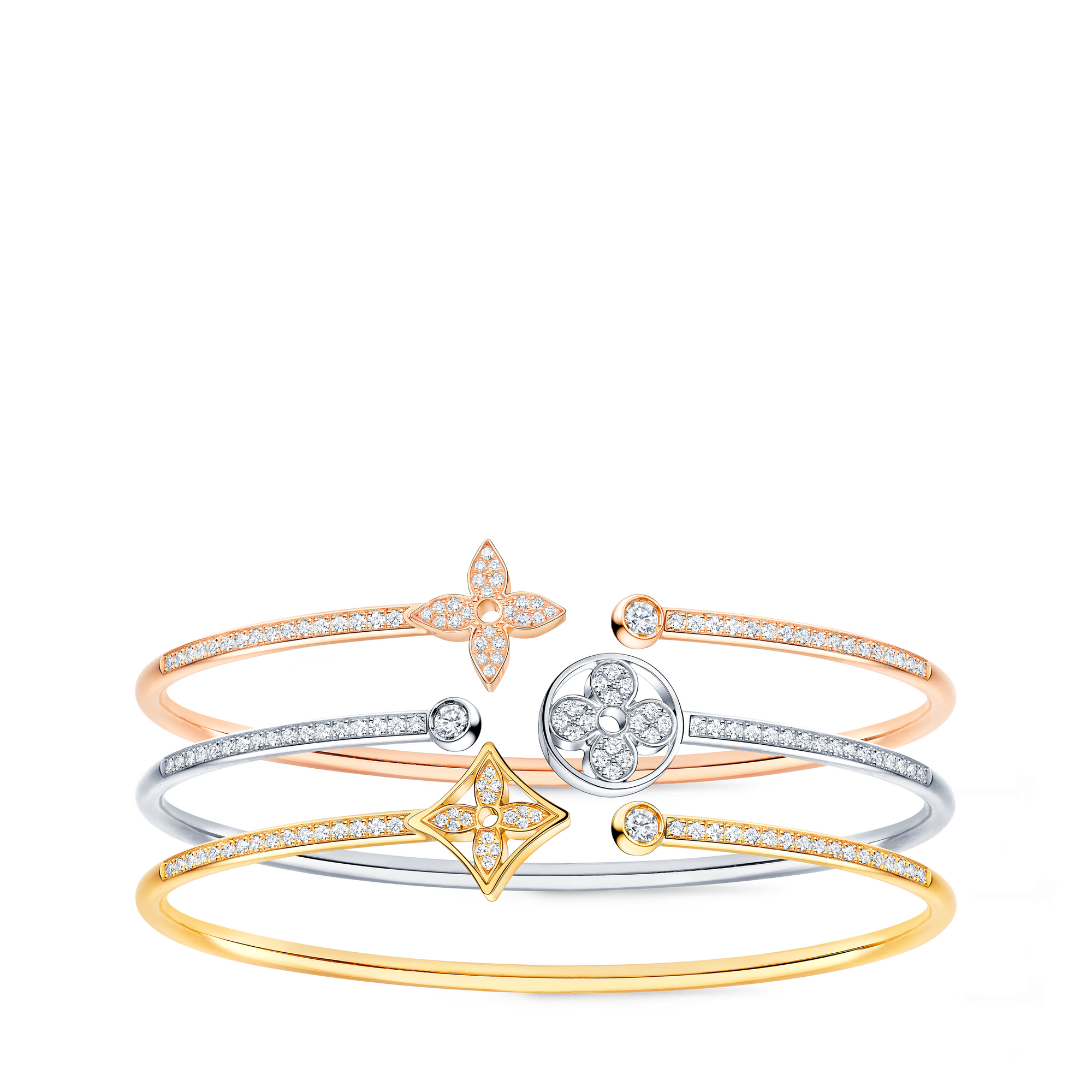 Idylle Blossom Twist Bracelet, Pink Gold And Diamonds  in Jewellery