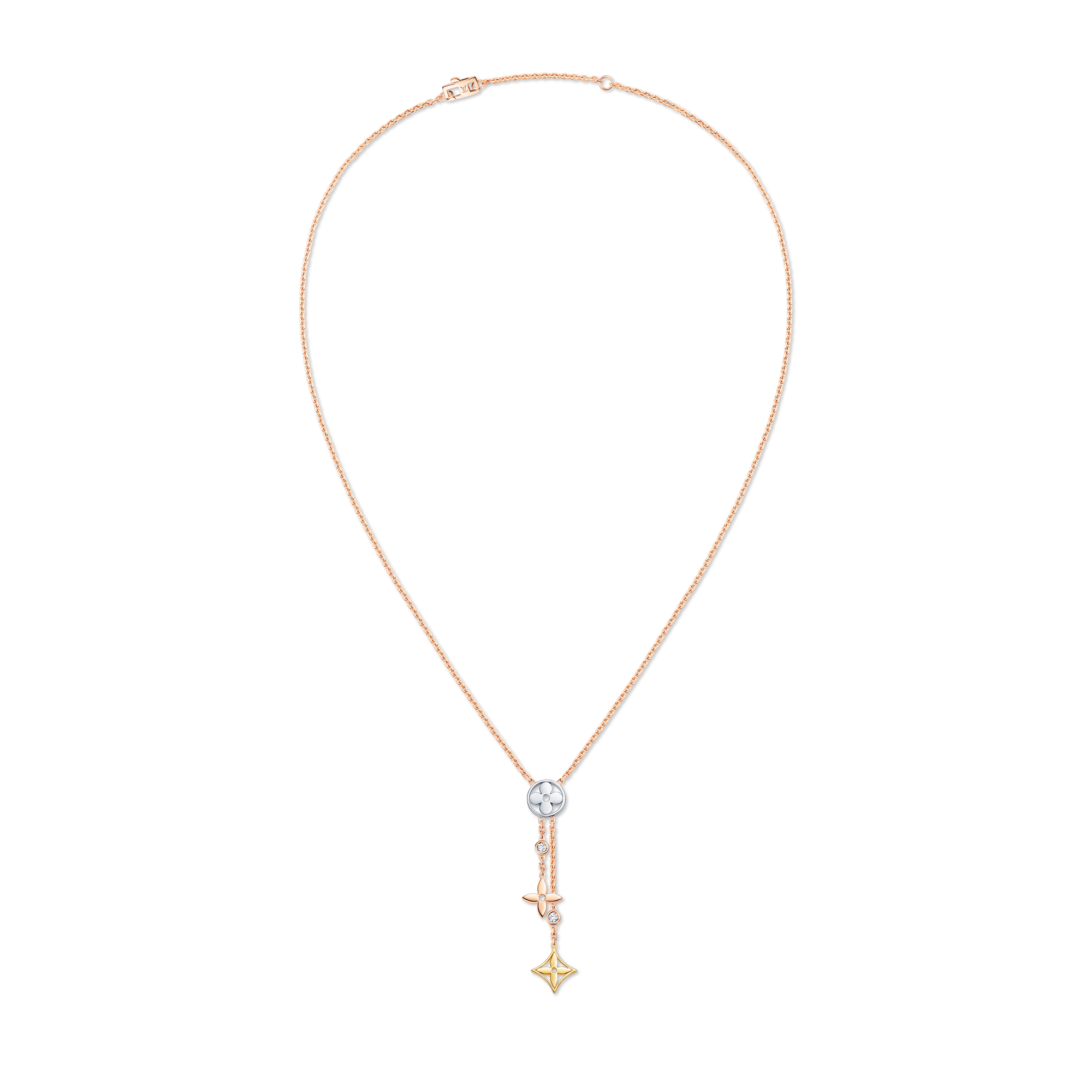 Idylle Blossom Y Pendant, 3 Gold and Diamonds  in Jewellery