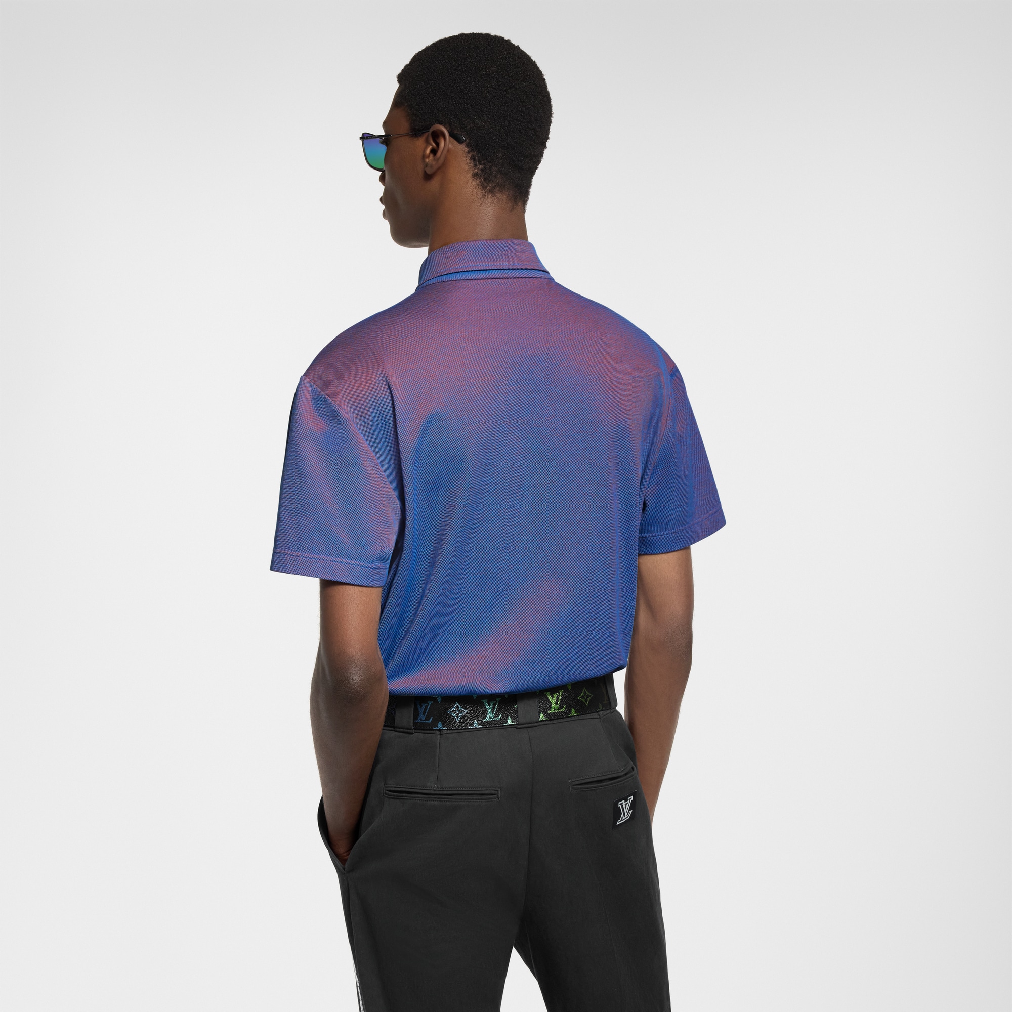 Iridescent Short-Sleeved Piqué Polo Shirt  in New