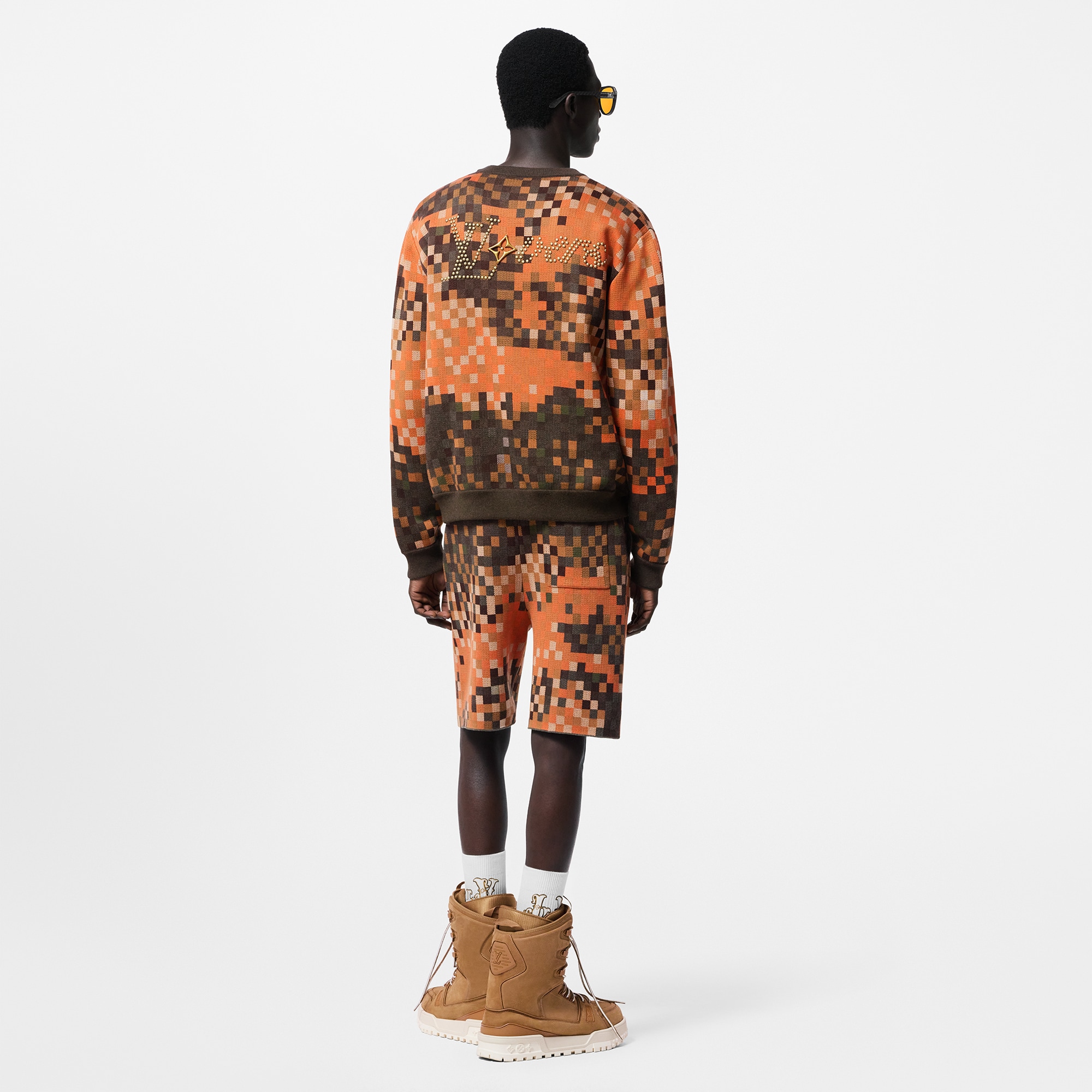 Jacquard Cotton Pullover  in Men