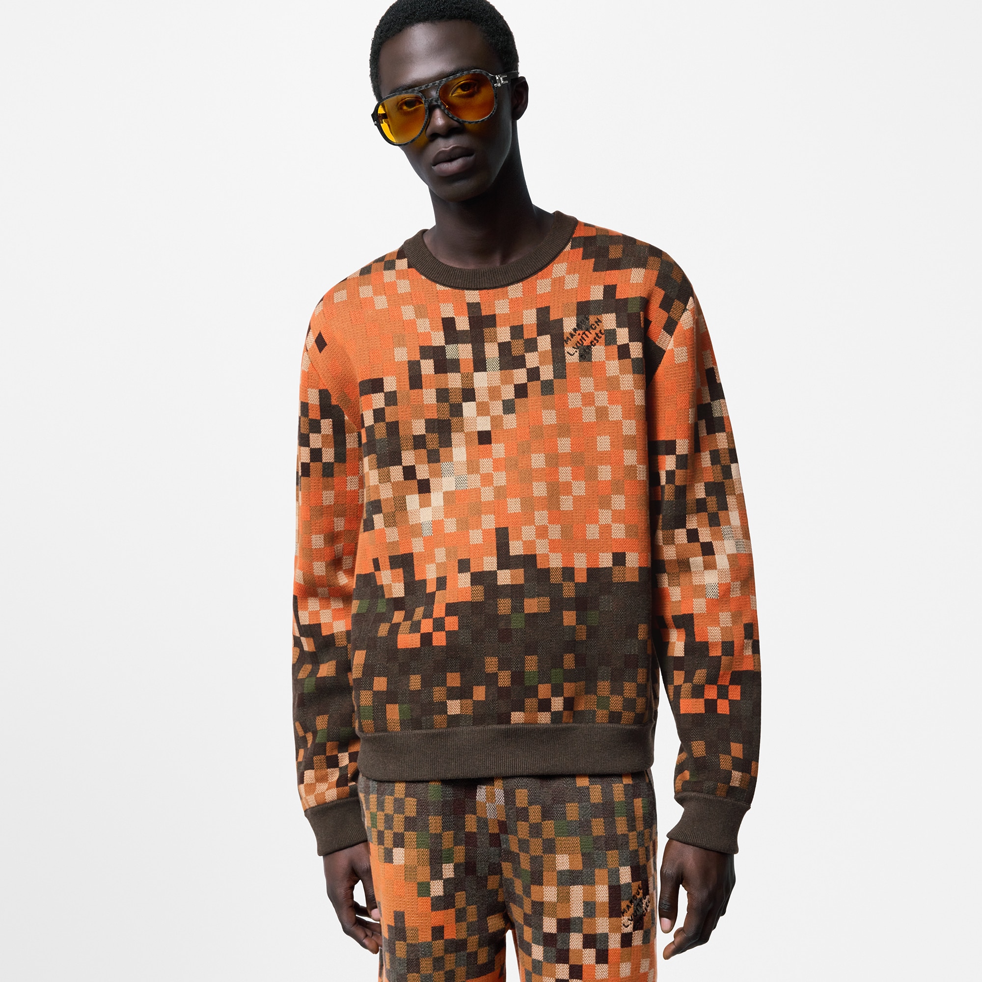 Jacquard Cotton Pullover  in Men