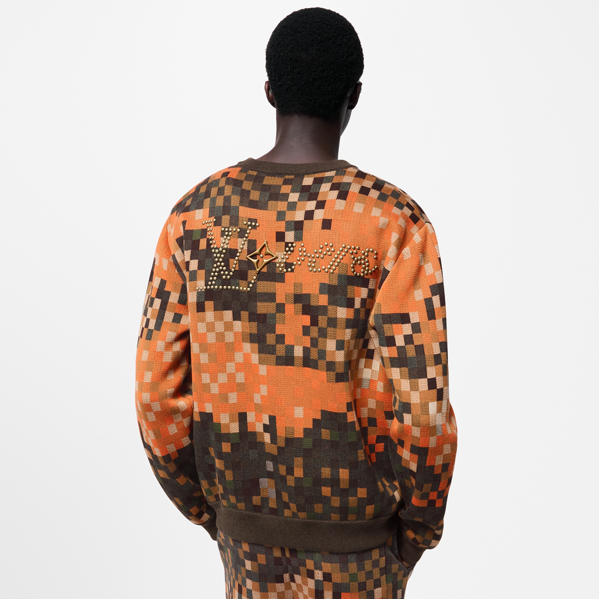Jacquard Cotton Pullover  in Men