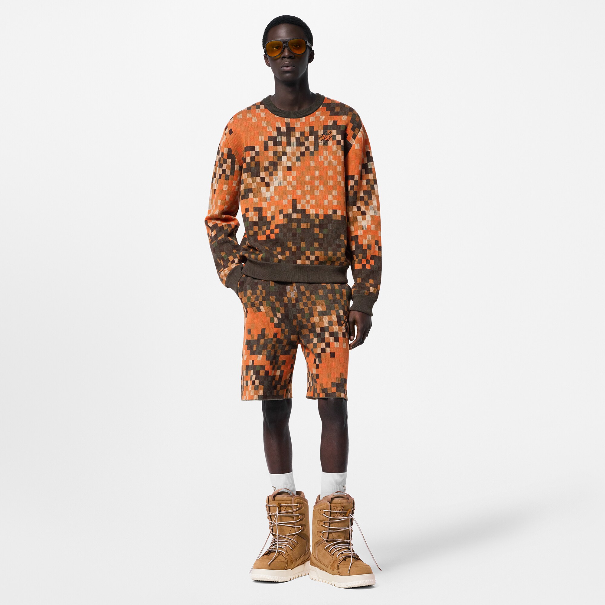 Jacquard Cotton Pullover  in Men