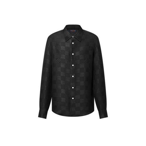 Jacquard Damier Long-Sleeved Silk Shirt in Men's Ready-to-Wear Shirts collections by Louis Vuitton (Product zoom)