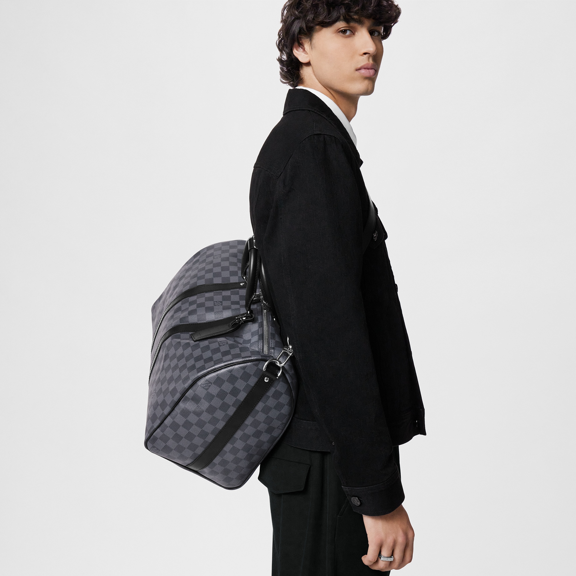 Keepall Bandoulière 45 Damier Graphite Canvas in Men