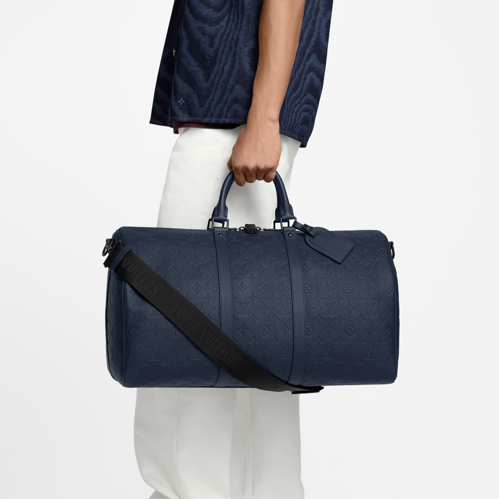 Keepall Bandoulière 50 Monogram Shadow in Bags and Small Leather Goods