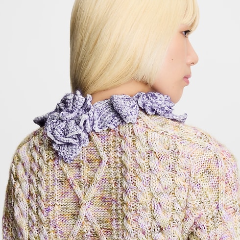 Knitted Flower Collar Cardigan in Women's Ready-to-Wear Knitwear collections by Louis Vuitton (Product zoom)