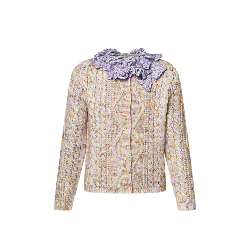 Knitted Flower Collar Cardigan in Women's Ready-to-Wear Knitwear collections by Louis Vuitton (Product zoom)
