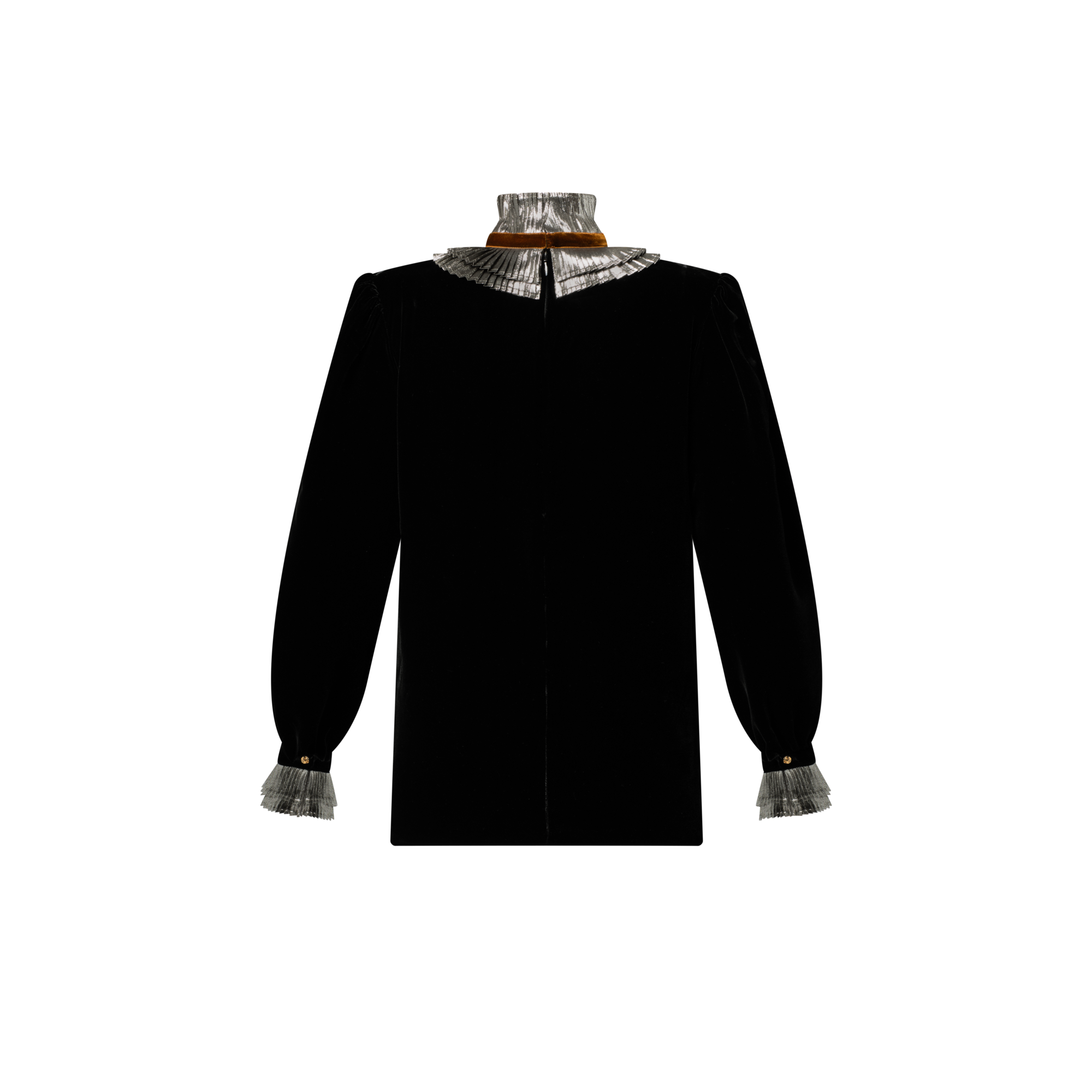 L/S High Ruffle Collar Shirt  in Women