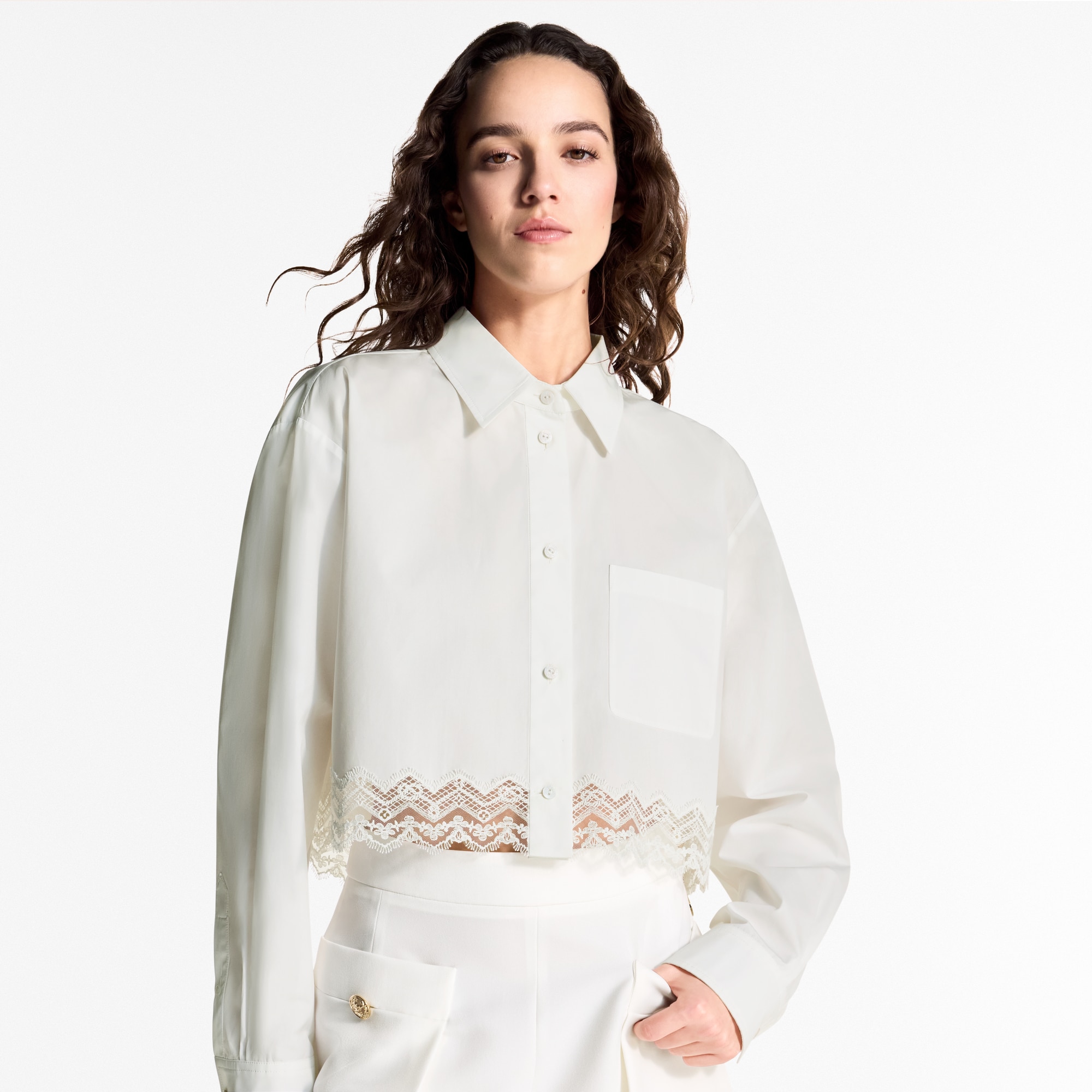 Lace Trim Shirt  in Women