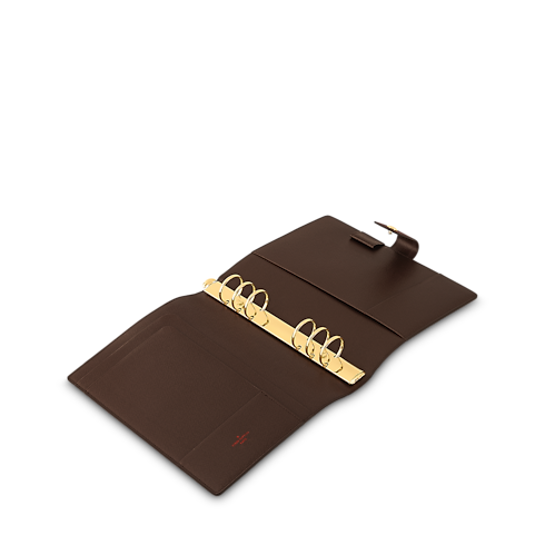 Large Ring Agenda Cover Damier Ebene in Bags and Small Leather Goods's Personalisation Leather Goods } collections by Louis Vuitton (Product zoom)