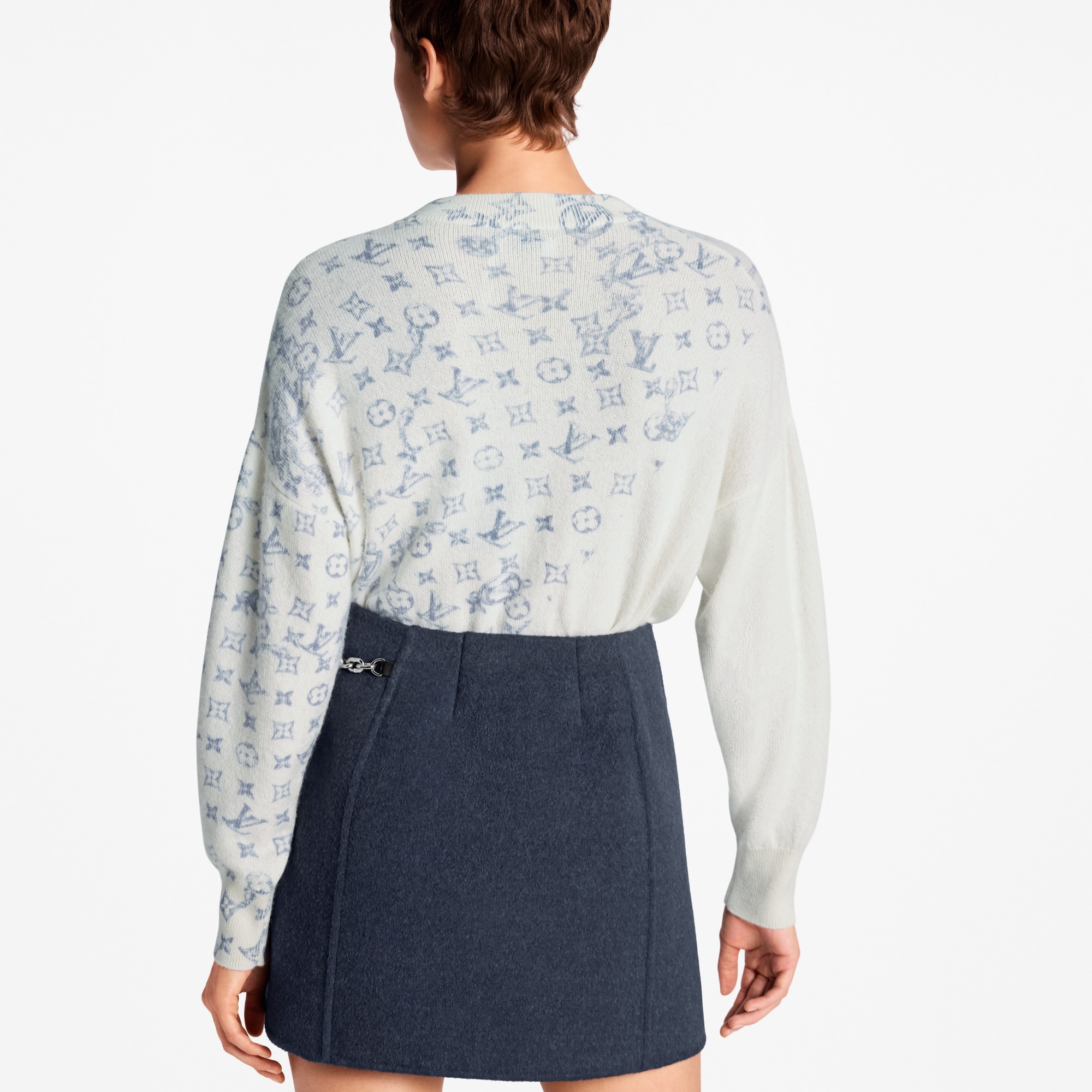 Layered Monogram Print Pullover  in Women