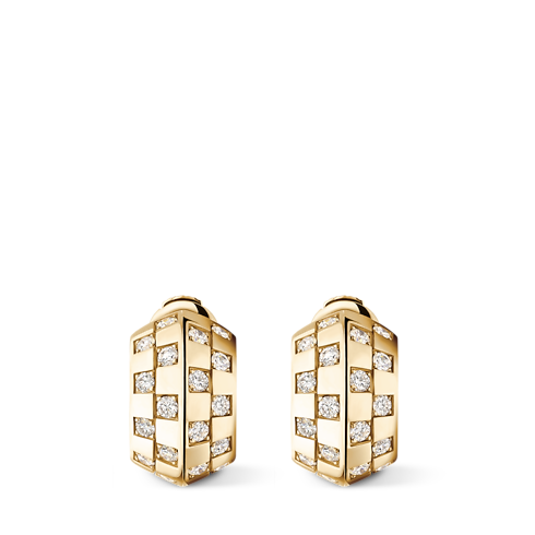Le Damier de Louis Vuitton Double Hoops, Yellow Gold and Diamonds in Jewellery's Categories Earrings collections by Louis Vuitton (Product zoom)