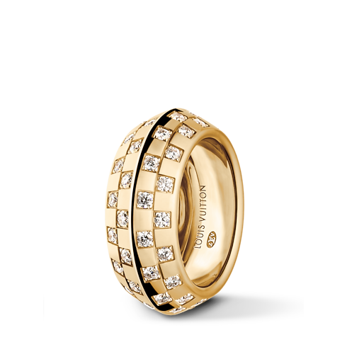 Le Damier de Louis Vuitton Double Ring, Yellow Gold and Diamonds in Jewellery's Categories Rings collections by Louis Vuitton (Product zoom)