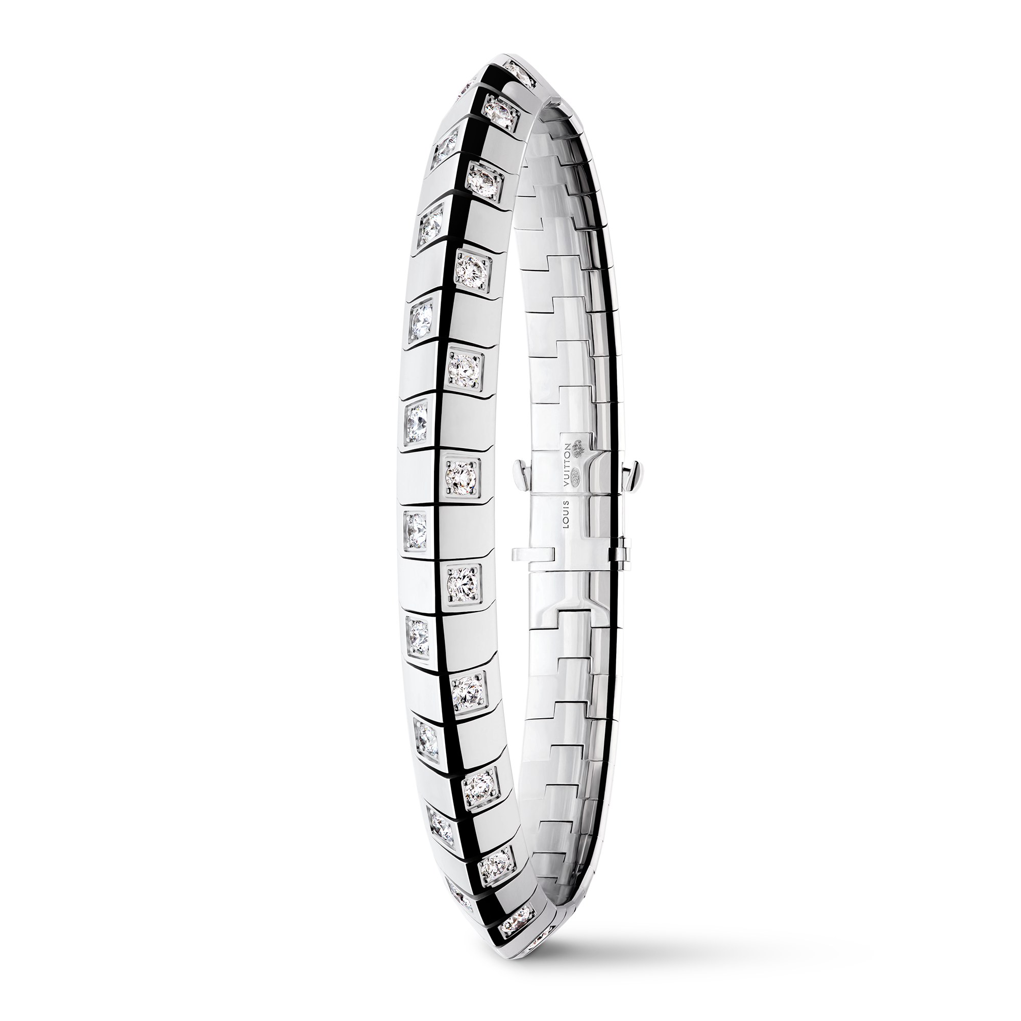 Le Damier de Louis Vuitton Large Bracelet, White Gold and Diamonds  in Jewellery