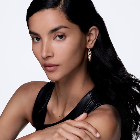 Le Damier de Louis Vuitton Large Hoops, Rose Gold and Diamonds in Jewellery's Categories Earrings collections by Louis Vuitton (Product zoom)
