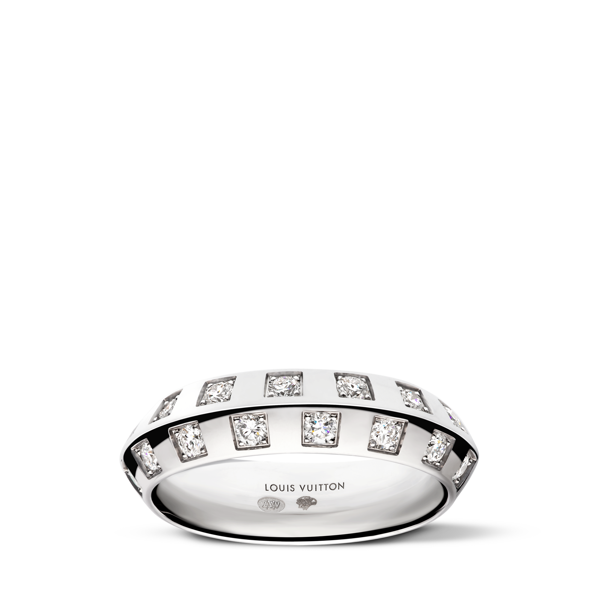 Le Damier de Louis Vuitton Medium Ring, White Gold and Diamonds  in Jewellery