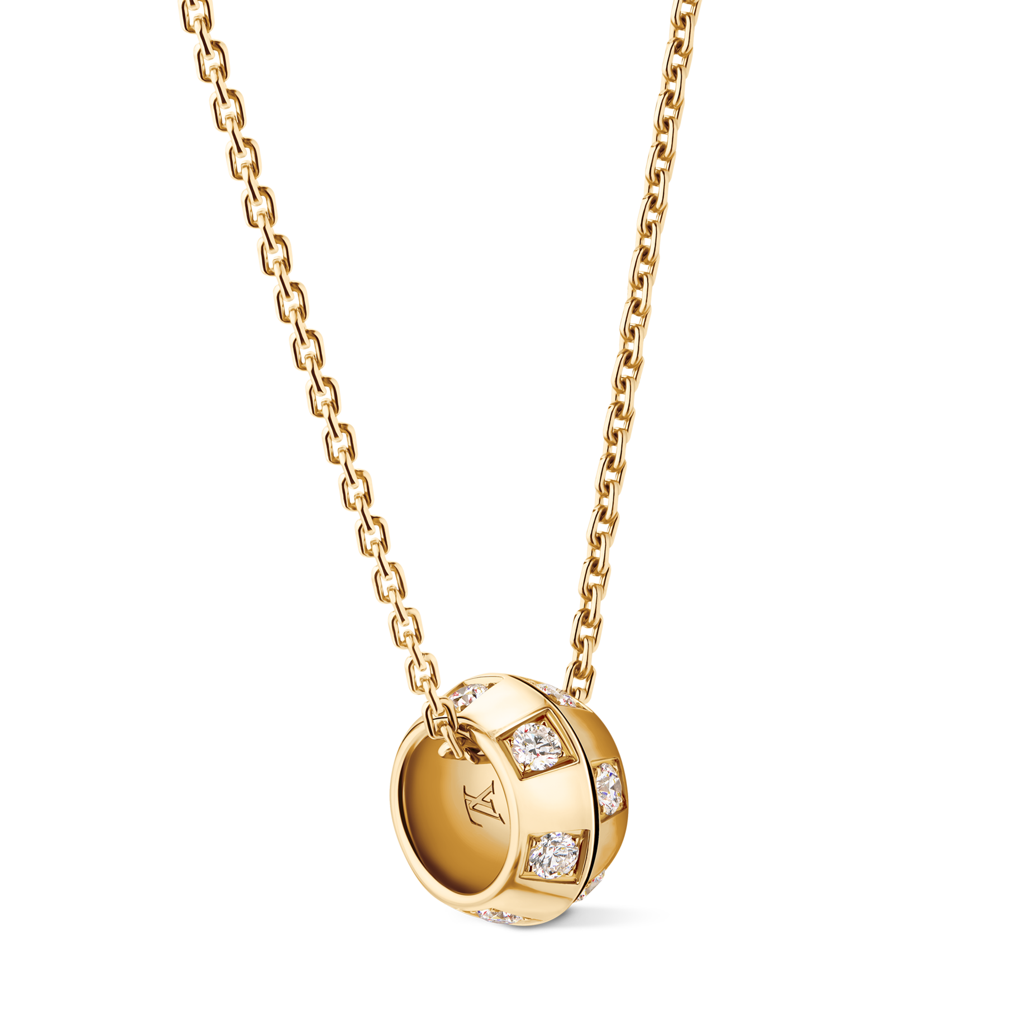 Le Damier de Louis Vuitton Pendant, Yellow Gold and Diamonds  in Jewellery