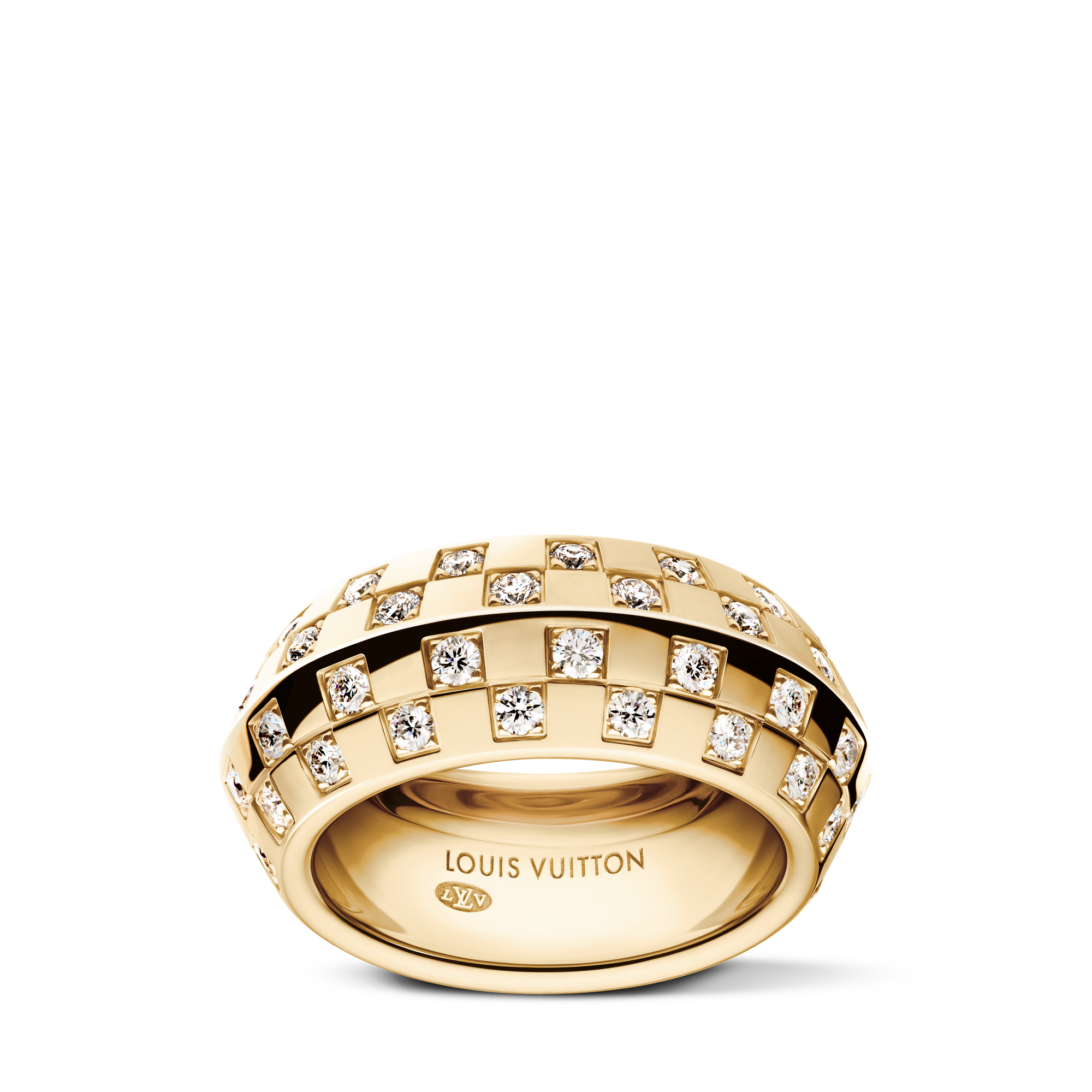 Le Damier de Louis Vuitton Ring, Yellow Gold and Diamonds  in Jewellery